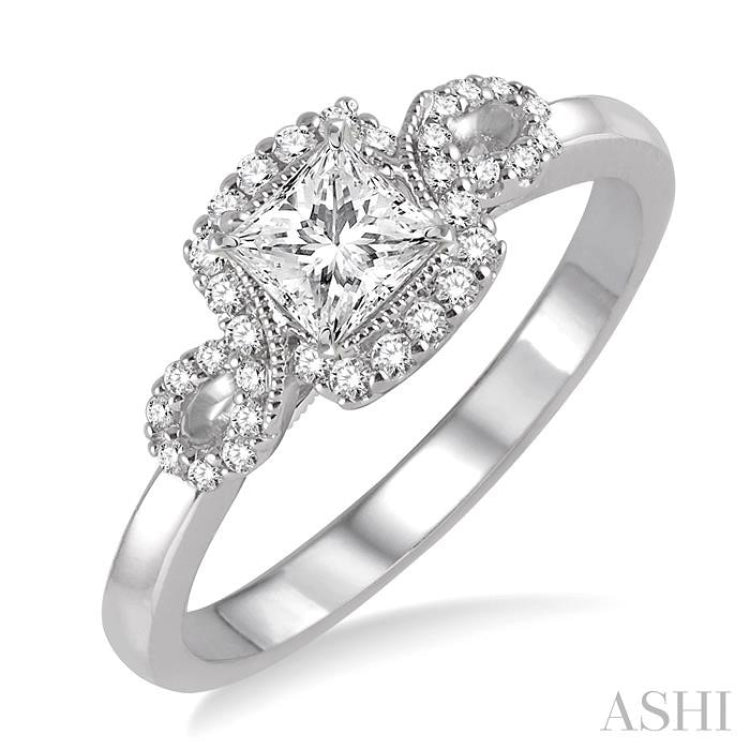 1/5 ctw Diamond Semi-mount Engagement Ring in 14K White Gold