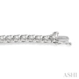 4 Ctw Round Cut Diamond Tennis Tulip Bracelet in 14K White Gold