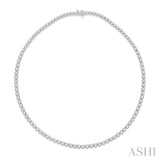 15 Ctw Round Cut Diamond Tennis Necklace in 14K White Gold
