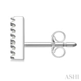 1/10 Ctw Initial 'A' Round Cut Diamond Earrings in 10K White Gold