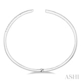 1/2 Ctw Round Cut Diamond Claw Cuff Bangle in 14K White Gold