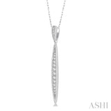 1/6 Ctw Spike Round Cut Diamond Pendant With Link Chain in 10K White Gold