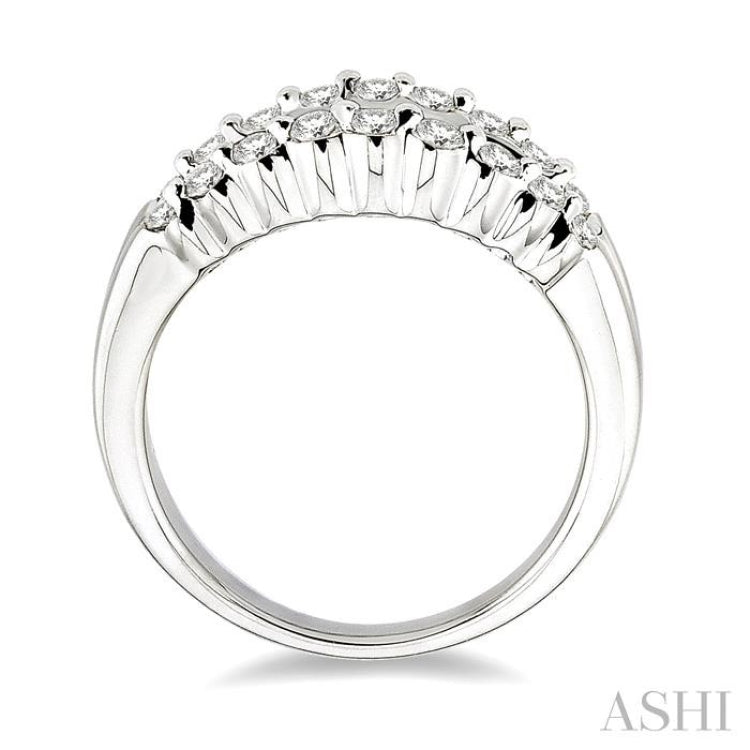 1 ctw Baguette and Round Cut Diamond Band in 14K White Gold