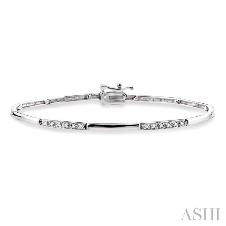 1/4 ctw Single Cut Diamond Bracelet in 10K White Gold
