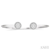 5/8 ctw Lovebright Round Open Cuff Diamond Bangle in 14K White Gold