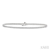 1 ctw Square Shape Round Cut Diamond Tennis Bracelet in 14K White Gold