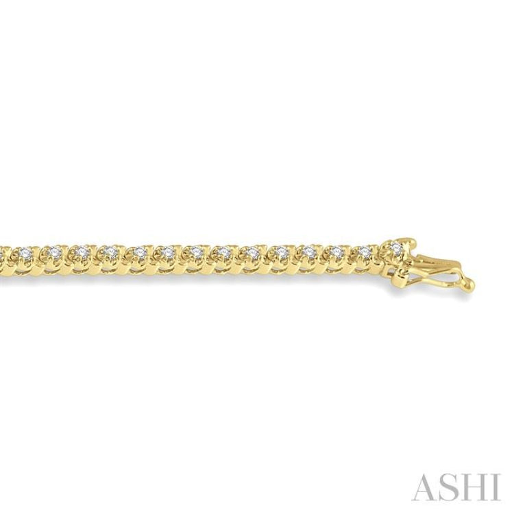 1 Ctw Round Cut Diamond Tennis Tulip Bracelet in 14K Yellow Gold