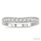 1/3 ctw Arched Round Cut Diamond Wedding Band in 14K White Gold