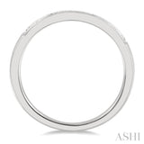 1/10 ctw Arched Round Cut Diamond Wedding Band in 14K White Gold