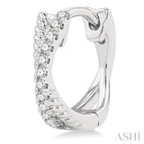 1/6 Ctw Petite Criss-Cross Rope and Round Cut Diamond Fashion Huggies in 10K White Gold