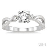 1/20 Ctw Diamond Semi-Mount Engagement Ring in 14K White Gold