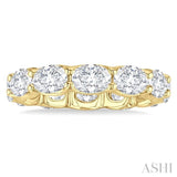 3 3/4 Ctw East-West Set Oval Cut Diamond Eternity Wedding Band in 14K Yellow Gold