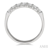 1/2 Ctw 7 Stone Round Cut Diamond Wedding Band in 14K White Gold