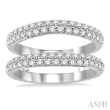 1 ctw Round Cut Diamond Insert Ring in 14K White Gold