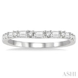 1/3 ctw Baguette and Round Cut Diamond Wedding Band in 14K White Gold