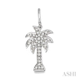 1/2 ctw Round Cut Diamond Palm Tree Earrings in 14K White Gold