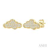 .15CTRDDM CLOUD STUD PETITE ER YG 10K-S*