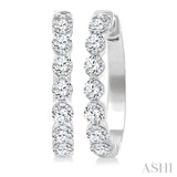 2.00CTRDDM SINGL PRONG HOOP ER WG 14K-G*