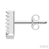 1/10 Ctw Initial 'U' Round Cut Diamond Earrings in 10K White Gold