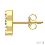 1/8 Ctw Initial 'B' Round Cut Diamond Earrings in 10K Yellow Gold