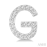 1/8 Ctw Initial 'G' Round Cut Diamond Earrings in 10K White Gold