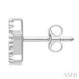 1/8 Ctw Initial 'G' Round Cut Diamond Earrings in 10K White Gold