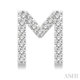 1/8 Ctw Initial 'M' Round Cut Diamond Earrings in 10K White Gold