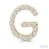 1/8 Ctw Initial 'G' Round Cut Diamond Earrings in 10K Yellow Gold
