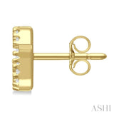 1/8 Ctw Initial 'G' Round Cut Diamond Earrings in 10K Yellow Gold