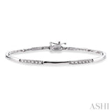 1/4 ctw Single Cut Diamond Bracelet in 10K White Gold