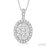 Oval Shape Lovebright Essential Diamond Pendant