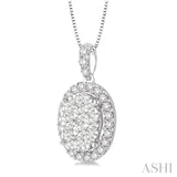 Oval Shape Lovebright Essential Diamond Pendant