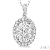 Oval Shape Lovebright Essential Diamond Pendant