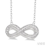 1/50 Ctw Single Cut Diamond Infinity Pendant in Sterling Silver with Chain