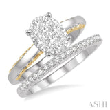 Oval Shape Lovebright Diamond Wedding Set