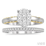 Oval Shape Lovebright Diamond Wedding Set