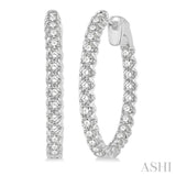 1-Inch Round Inside-Out Diamond Hoop Earrings