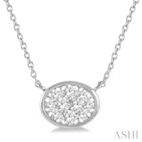 1/4 Ctw Oval Shape Lovebright Diamond Necklace in 14K White Gold