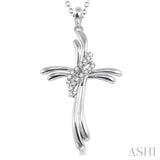 Silver Cross Diamond Pendant