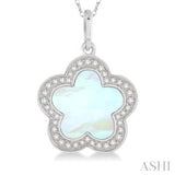 Flower Gemstone & Diamond Pendant