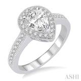 Pear Shape Semi-Mount Diamond Engagement Ring