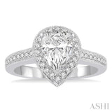 Pear Shape Semi-Mount Diamond Engagement Ring