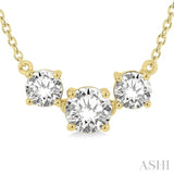 Three Stone Diamond Necklace