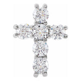 Platinum 1/2 CTW Natural Diamond Cross Pendant