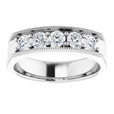 Platinum 1 CTW Natural Diamond Milgrain Band