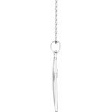 14K White Cross 18" Necklace