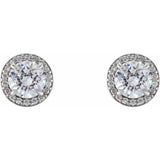 Platinum 1 1/5 CTW Natural Diamond Halo-Style Earrings