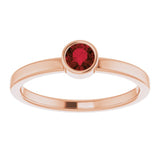 14K Rose 4 mm Natural Mozambique Garnet Ring