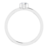 Platinum 4 mm Natural White Sapphire Ring