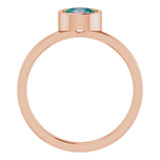 14K Rose 6 mm Lab-Grown Alexandrite Ring